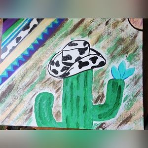 Western painting flat canvas